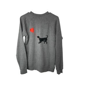 Grounds & Hounds crewneck sweatshirt women's small gray pretty PIC ON BACK